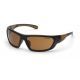 Carhartt Carbondale Safety Glasses, Sandstone Bronze Lens w/ Black/Tan Frame CHB218D