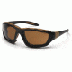 Pyramex Carthage Safety Glasses, Sandstone Bronze Anti-fog Lens w/ Black/Tan Frame CHB418DTP