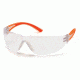 Pyramex Cortez Safety Eyewear - Clear Lens, Orange Temples Frame SO3610S