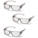 Pyramex Emerge Safety Glasses, Gray Frame/Clear Lens, Pack of 3