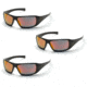 Pyramex Goliath Safety Glasses - Black Frame and Ice Orange Mirror Lens, Pack of 3