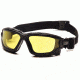 Pyramex I-Force Safety Glasses, Black Frame & Amber Anti-Fog Lens SB7030SDT