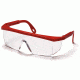 Pyramex Integra Safety Glasses - Clear Lens, Red Frame SR410S