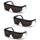 Pyramex Integra Safety Glasses w/Gray Lens, Black, Pack of 3