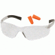 Pyramex Mini-Ztek Safety Glasses And DP1000 Ear Plug Combo Clear Lens Clear Frame Ten Pack