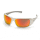 Pyramex Goliath Safety Glasses,White Frame, Sky Red Mirror Lens SW5655D