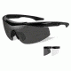 Wiley X Talon Sunglasses-Matte Black Frame-Smoke Grey-Clear Lenses CHTLN1