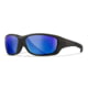 Wiley X WX Gravity Sunglasses, Black Crystal Frame, Captivate Pol Blue Mirror Lenses, CCGRA19