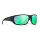 Wiley X WX Omega Sunglasses, Matte Black Frame, Captivate Polarized Green Mirror Lens, ACOME22