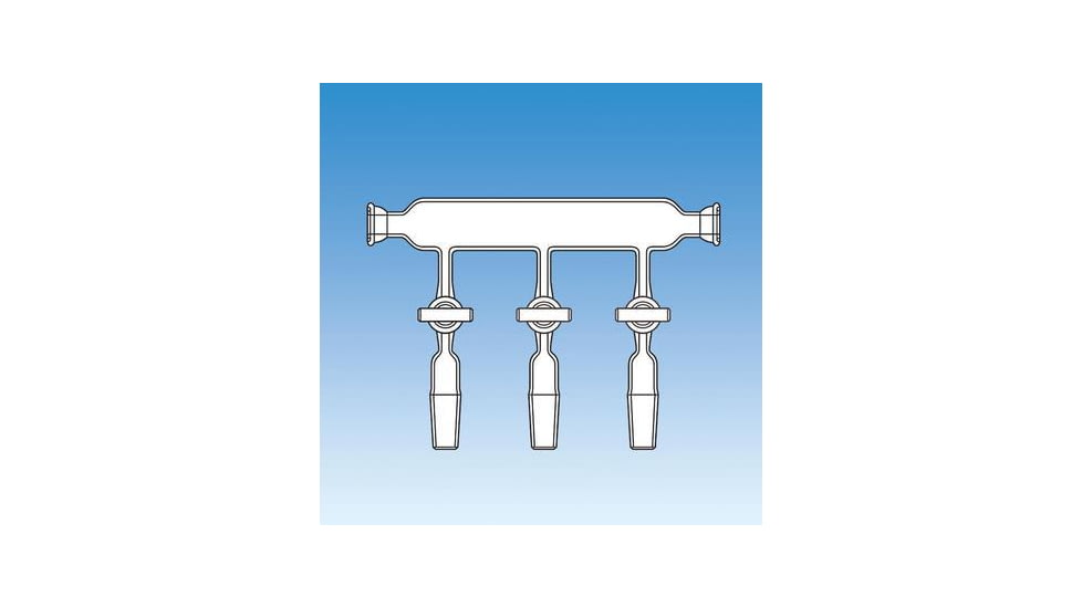 Ace Glass Laboratory Glassware and Equipment Manifold 310MM 14/20 3 Port 8740-03