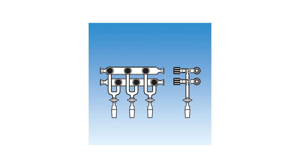 Ace Glass Laboratory Glassware and Equipment Manifold Double 355MM 15MM 8739-21