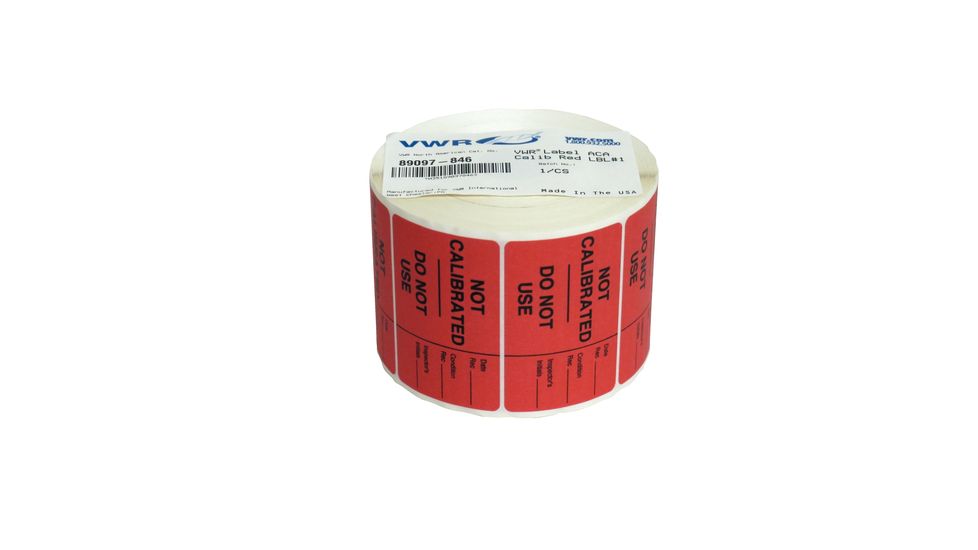 VWR Vwr Label Aca Calib Yel Lbl#2 VWR-L18-C, Unit CS