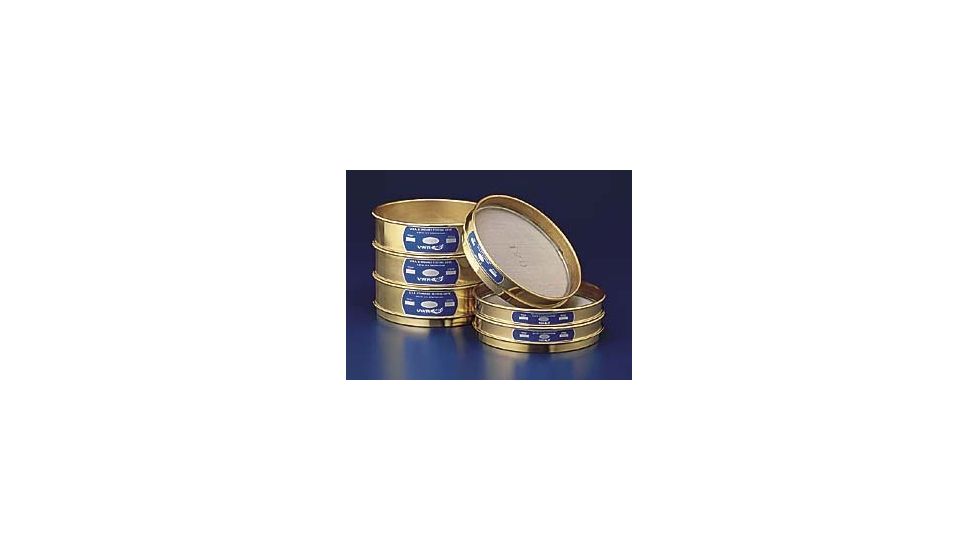 VWR Testing Sieves, 8 Brass Frame, Stainless Steel Wire Cloth 80BS8F Full Height