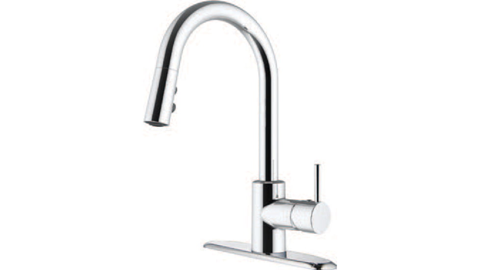 American Brass RV Kitchen Faucet With Hi Arc Bullet Spout Single Lever Handle And Pull Down Sprayer Brushed Nickel, Brushed Nickel, 8in, SL4000BN-A