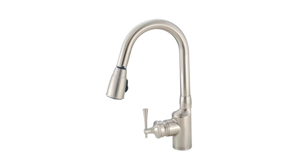 American Brass RV Kitchen Faucet With Pull Down Sprayer And Single Lever Handle 8, Brushed Nickel, SL2000N