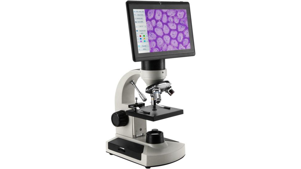 Barska 104x, 260x, 1040x 5MP Digital Microscope w/ Screen, White, 7in. Screen AY12214