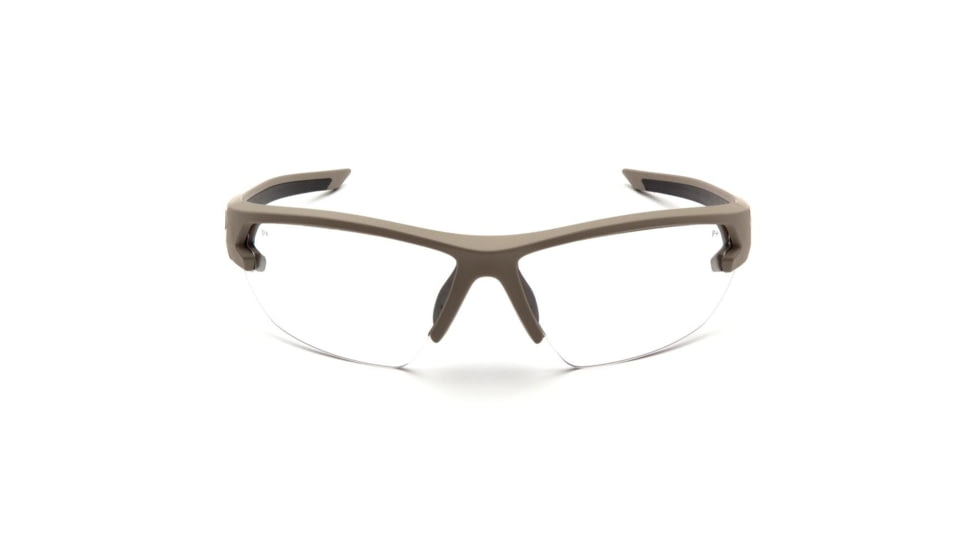 Pyramex Venture Gear Semtex 2.0 Shooting Glasses Tan Frame with Clear Anti-Fog Lens 752224C5, PIVGT1410T