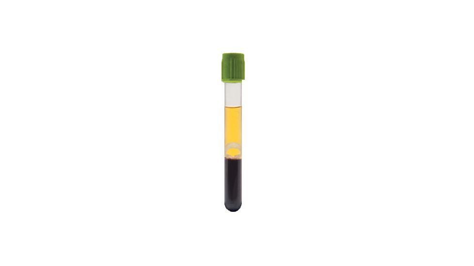 BD Vacutainer Barricor Plasma Blood Collection Tube, Li Heparin, Lime Cap, 13 x 75mm, 365043-PK