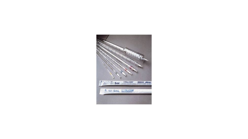 BD Falcon Disposable Serological Pipets, Polystyrene, Sterile, Plugged, BD Biosciences 356521 Individually Wrapped In Advantage All-Plastic