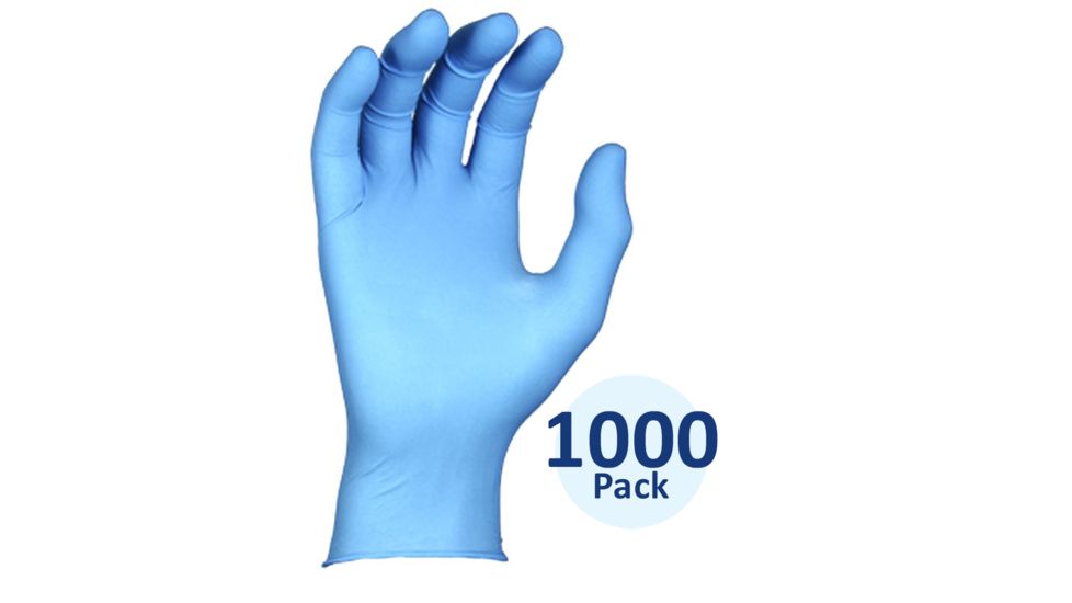 Best Manufacturing N-DEX Ambidextrous Powdered Nitrile Plus Gloves, Disposable, 8 Mil Thickness, 24.1 cm, Large, Blue 1000 Pack, 8005L/ 32891-842
