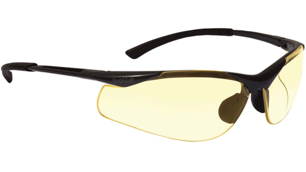 Bolle Contour Safety Glasses, Dark Gunmetal Frame, Amber Lens, 40046