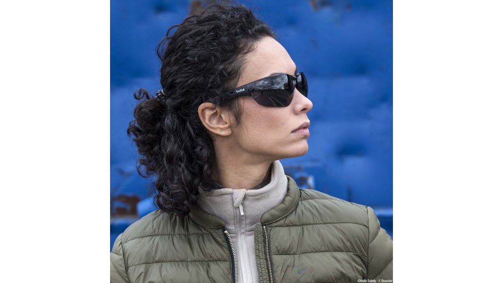 Bolle Ness+ Safety Glasses, Black/Orange Frame, Smoke Lens, NESSPSF