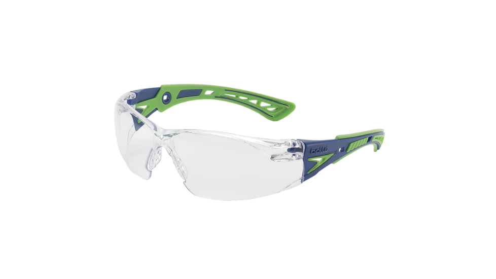 Bolle Rush+ Safety Glasss, PC/TRP Frame, Clear Lens, 40256