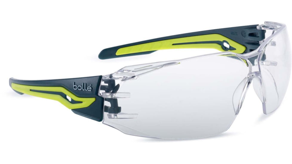 Bolle Silex + Safety Glasses, Blue/Yellow Frame, Clear Lens, SILEXPPSI