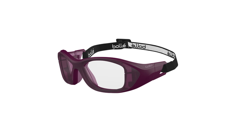 Bolle Swag w/Strap Safety Glasses, Purple, Clear, Small, 12386