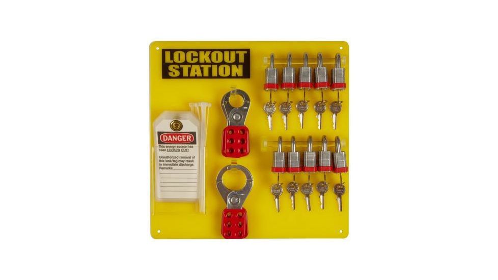 Brady Worldwide Board 10-LOCK W/STEEL Padlocks 51188