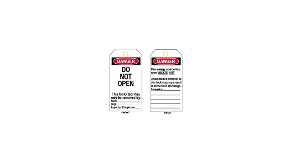Brady Worldwide Do Not Open L/O Tag Ecno Vyl 66059