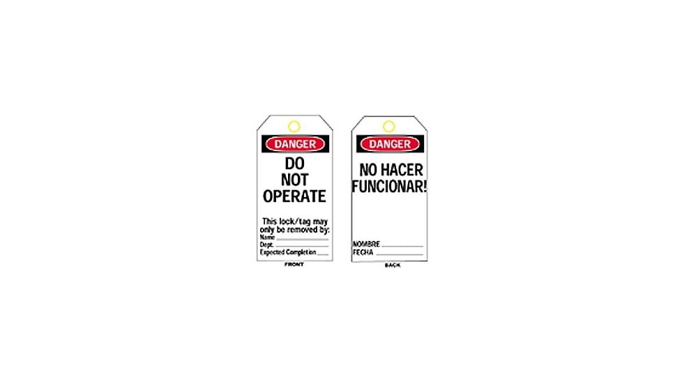 Brady Worldwide Do Not Operate L/O Tag E Vly 66054