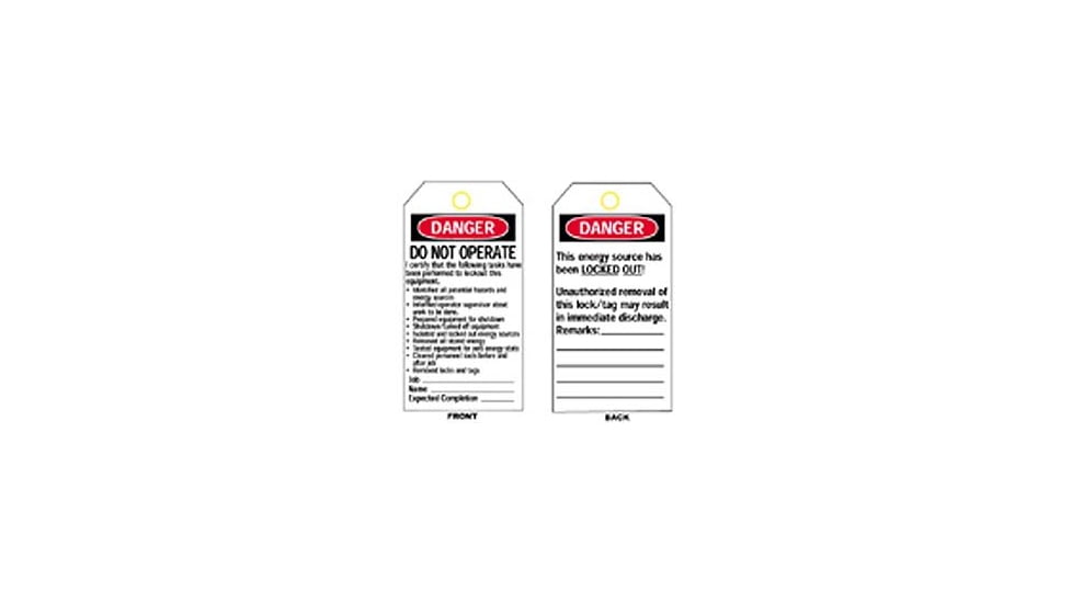 Brady Worldwide Do Not Operate Task L/O Tag 66061