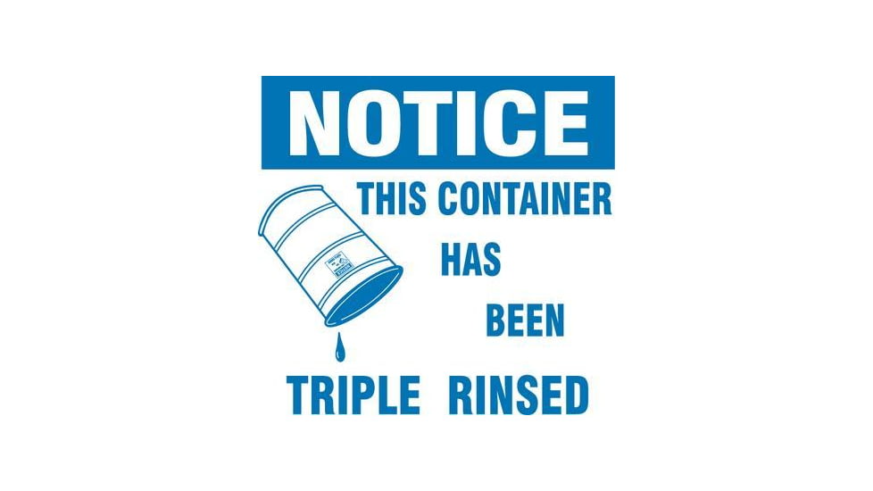 Brady Worldwide Drum Labels Triple Rinse PK100 60364