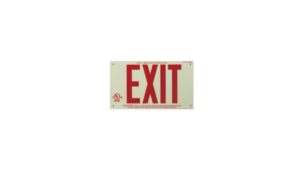 Brady Worldwide Exit Sign Unframd Bradyglo Rd 87807