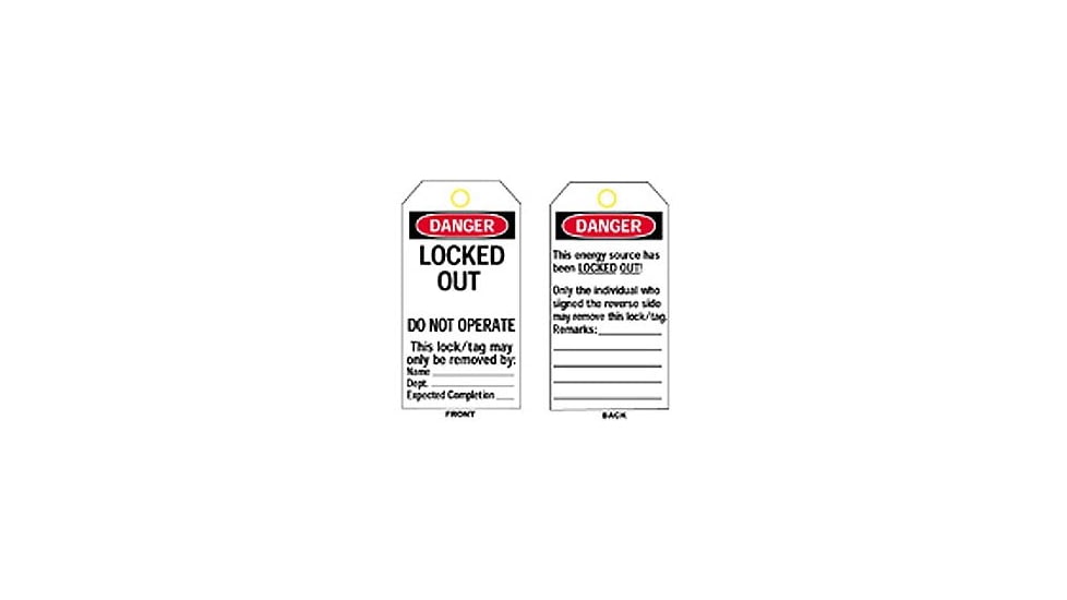 Brady Worldwide LCKD/O L/O Tag Ecno Vnyl 66067