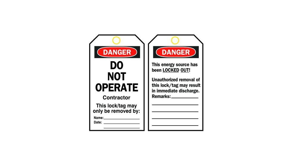 Brady Worldwide Tag 5.75X3 Do Not Operate PK25 50251