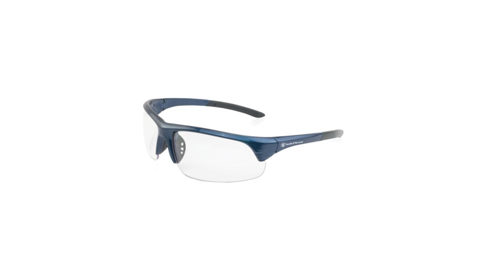 Caldwell S&amp;W Corporal Half Frame Shooting Glasses ,Blue Frame, Clear Lens, 110164