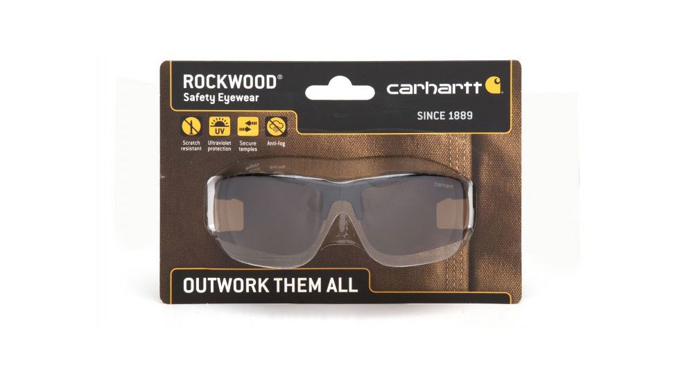 Carhartt Rockwood Safety Glasses w/Sandstone Bronze Anti-Fog Lens ,capture clam, CHB718DTCC
