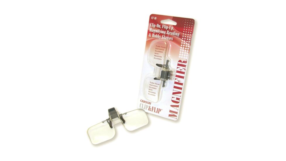 Carson 1.5x Clip-On/Flip-Up Magnifying Lenses for Eyeglasses, Clear, Pack of 4, CF-10MU