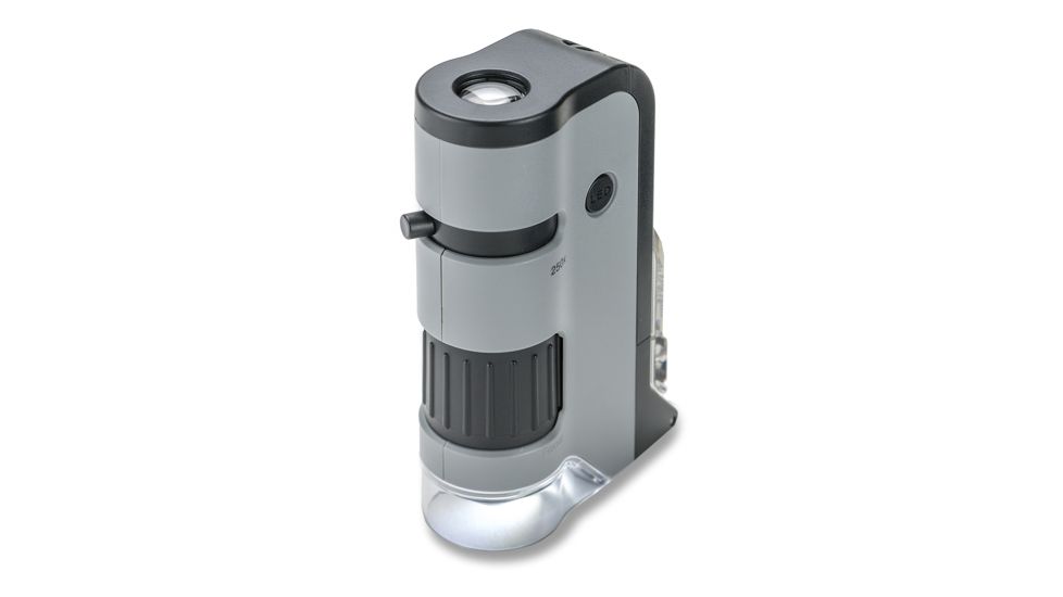 Carson 100x-250x MicroFlip Portable Microscope, w/ Phone Clip, Grey/Black MP-250