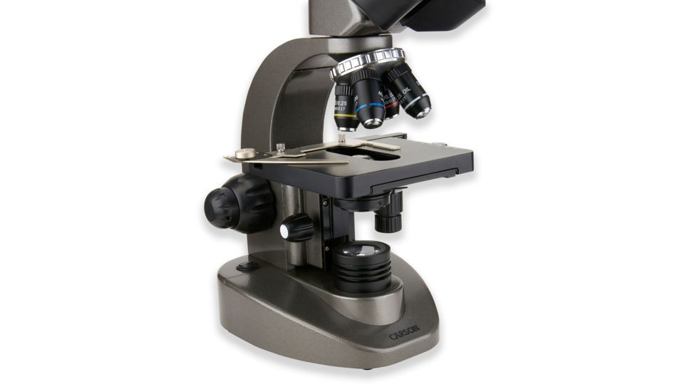 Carson 40x-1600x Table Top Microscope w/Universal Smartphone Adapter for Microscopes, Black/Gray, MS-160SP