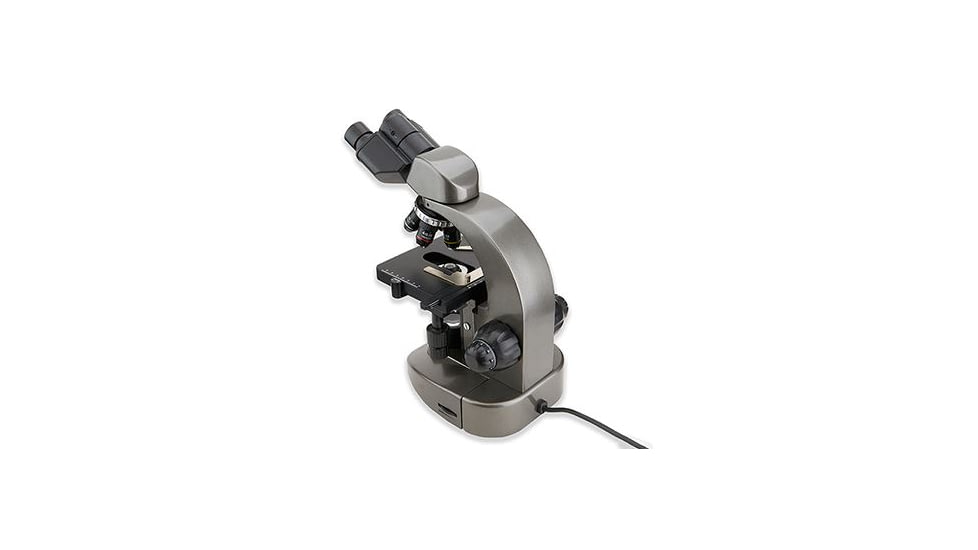 Carson 40x-1600x Table-Top Microscope w/Universal Smartphone Adapter,Black/Grey MS-160UN