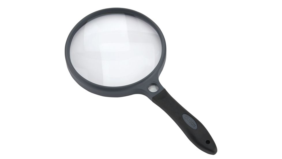 Carson 5in Soft-Grip Magnifier, 2x with 11.5x spot Lens and Case