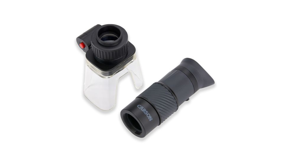 CARSON 6x18mm Monocular, 25x Microscope, 4x Loupe w/ 4 LED Lights, Black/Gray MA-60