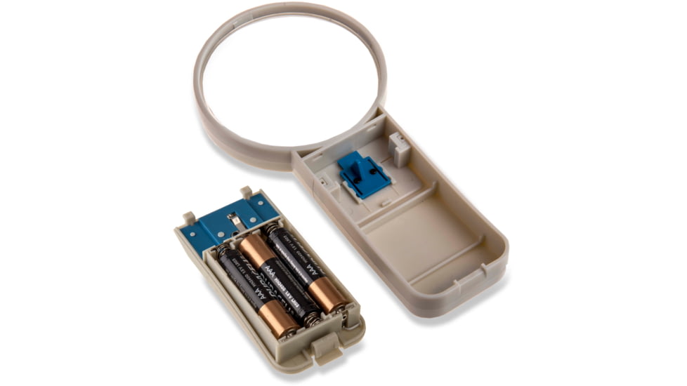 Carson Illuminated Handheld Magnifier, 4x Power, 3in Aspheric LED Lighted, Ivory/Blue, Small, SV-40