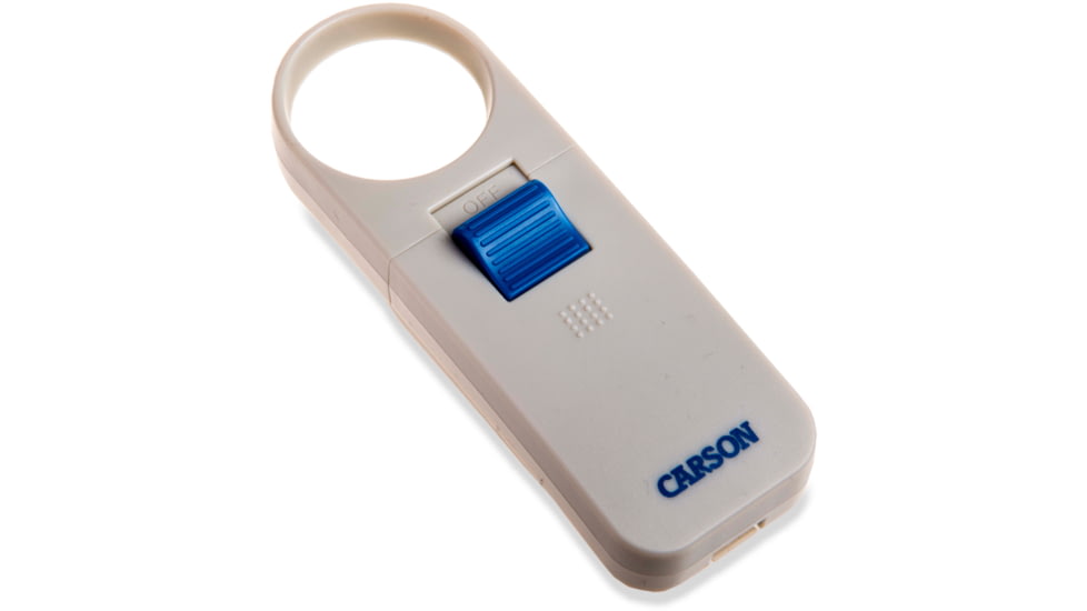 Carson Illuminated Handheld Magnifier, 7x Power, 1.5in Aspheric LED Lighted, Ivory/Blue, Small, SV-70