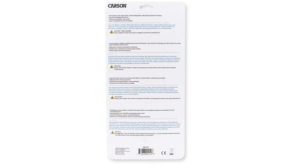Carson MagniLamp 2x Lighted Detachable 2-in-1 Magnifier w/ 3.5x Spot Lens GN-55