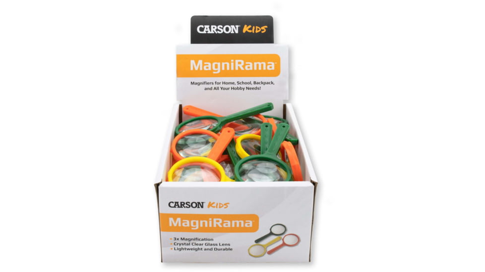 Carson MagniRama Assorted 3x Mini-Magnifiers, Pack of 50, Black/Grey JD-3MU