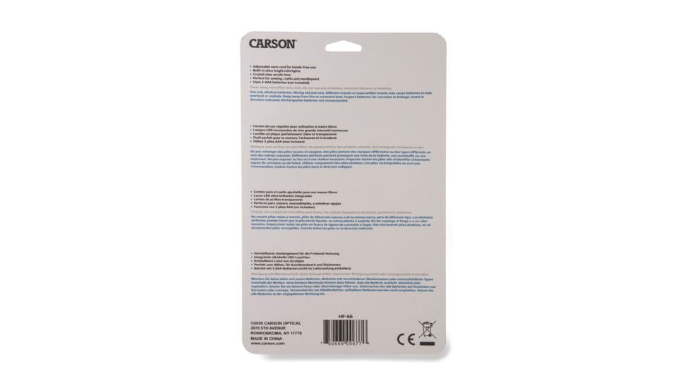 Carson MagniShine 2x Hands Free LED Lighted Magnifier HF-66